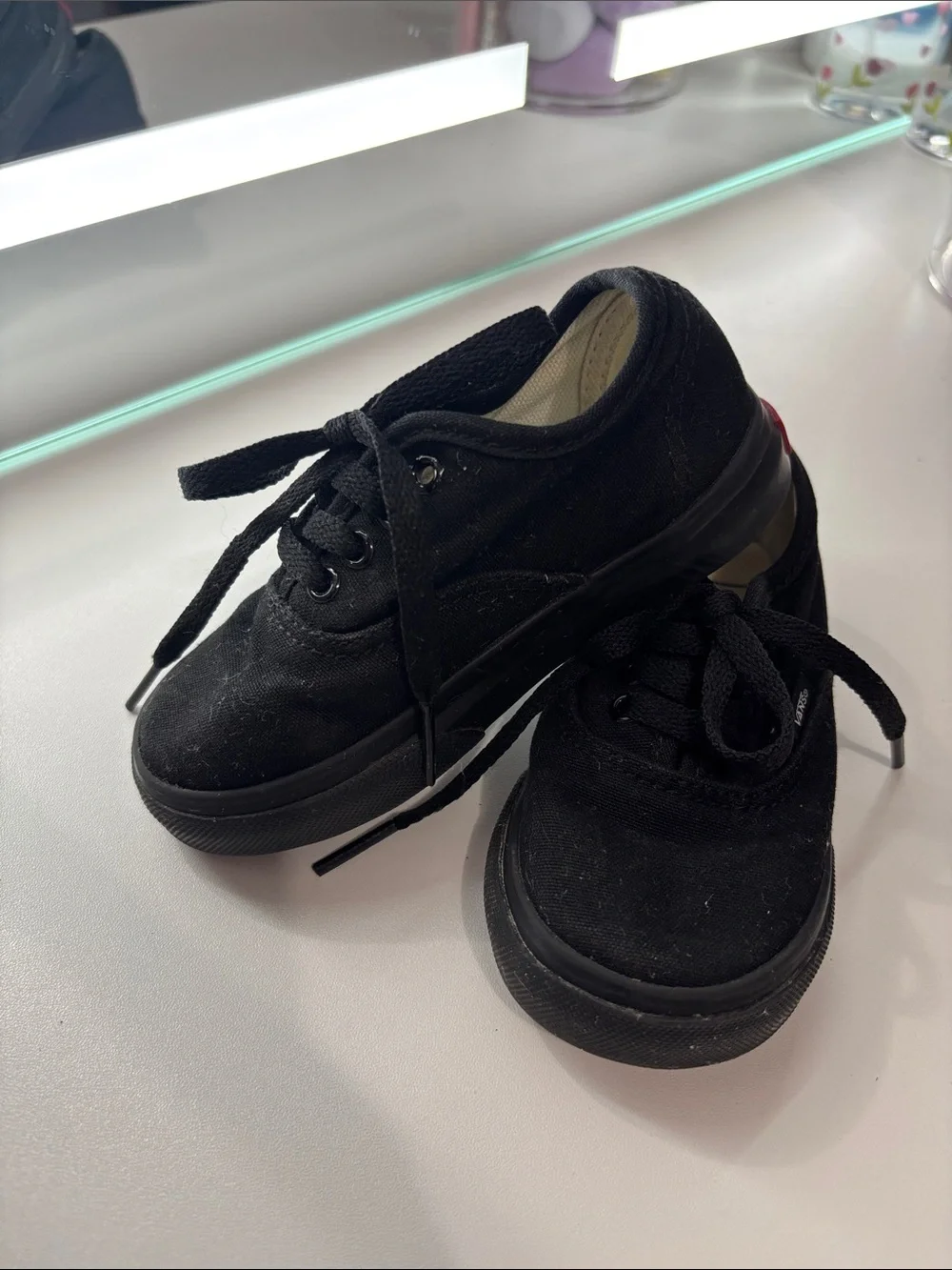 Kids Black Vans Lace-Up Shoes